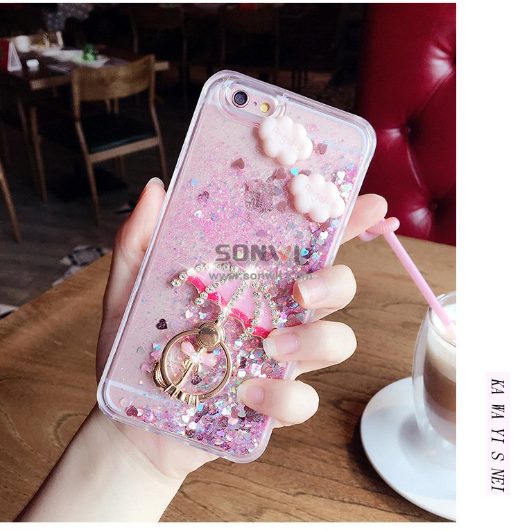 Quicksand Cute Umbrella Phone Case for iphone 7 plus